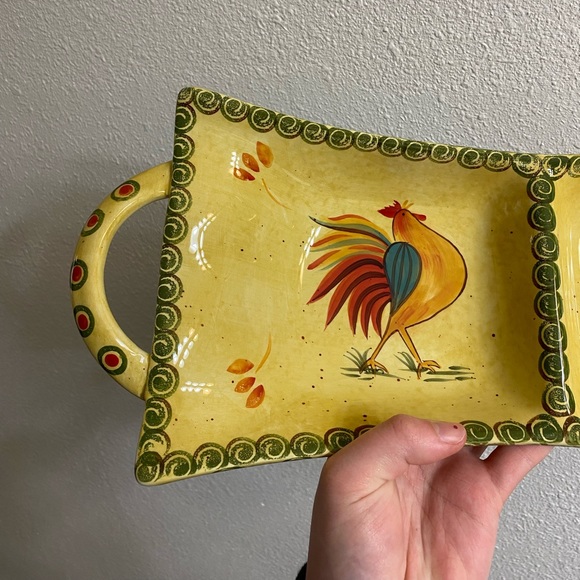 Two Sided Ceramic Rooster Dish - Picture 3 of 8